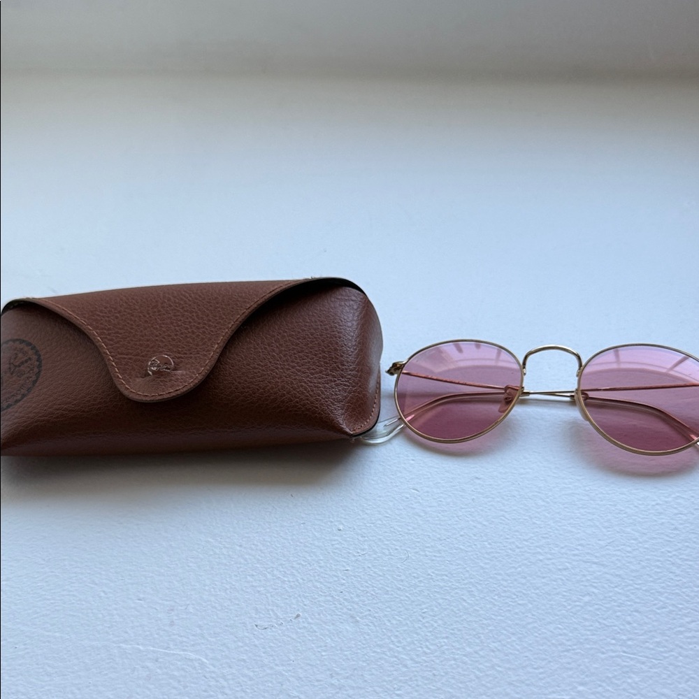 Ray-Ban Pink Lens Sunglasses with Brown Case